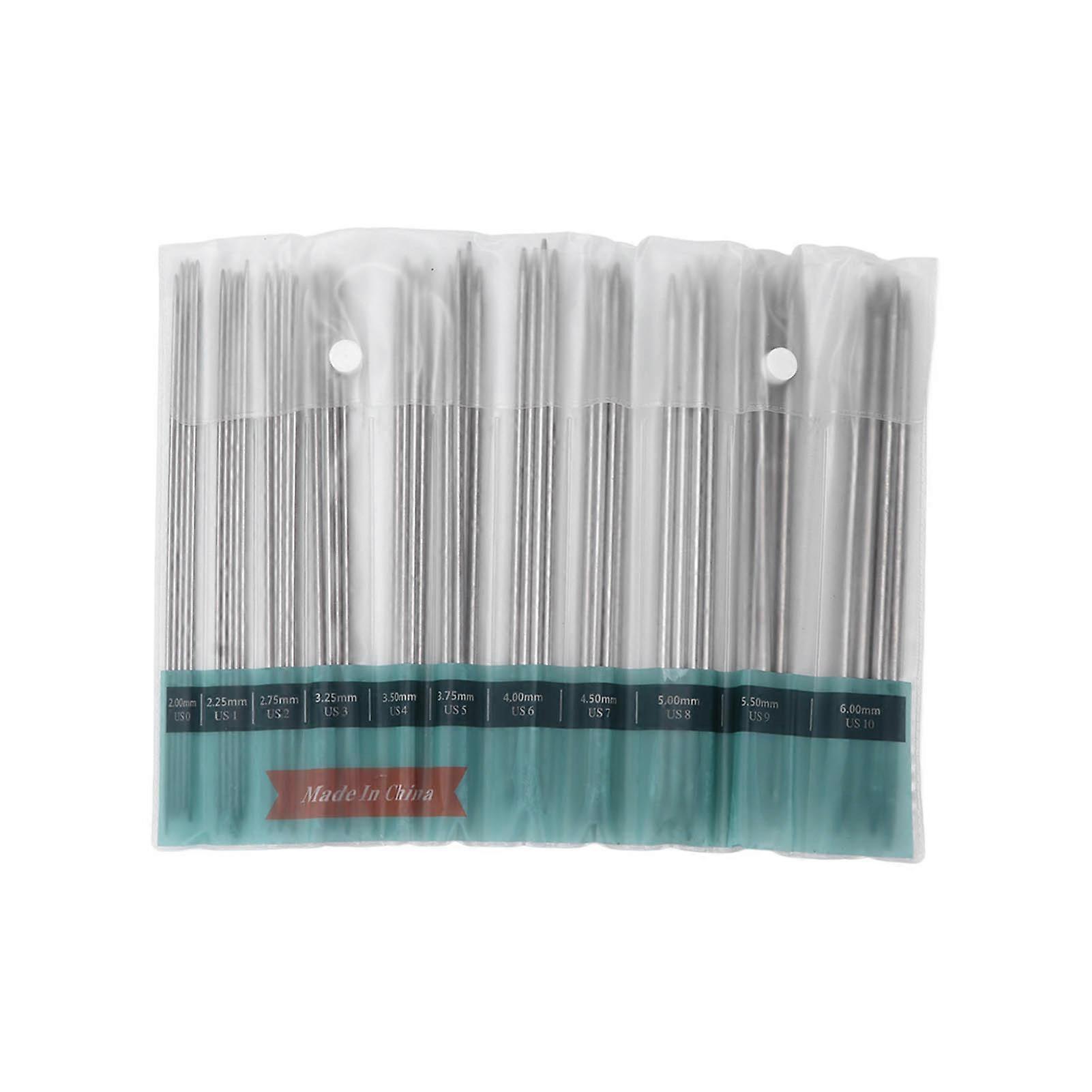55pcs Double Pointed Knitting Needle Stainless Steel Sweater Weaving Pins Set for Beginner