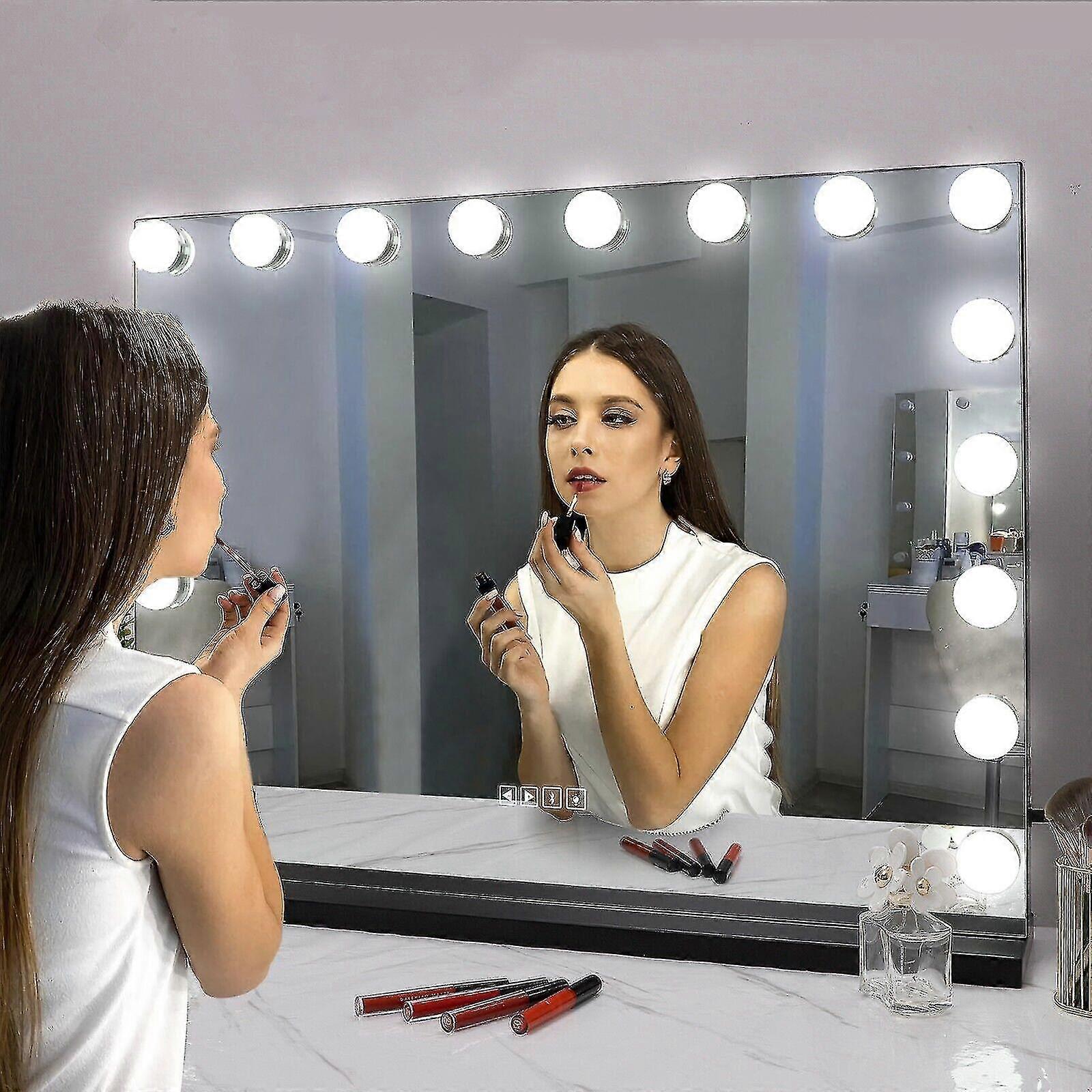 Novo espelho de vaidade com luzes e Bluetooth Hollywood Speaker A-bluetooth-usb 10 lâmpadas 3 modos de iluminação (apenas luzes)