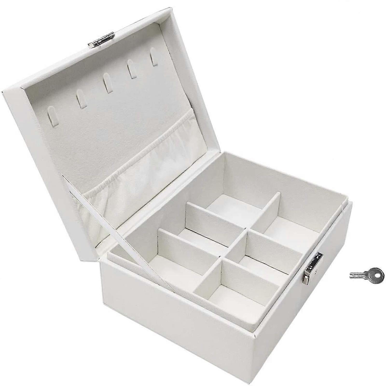 家庭用収納コンテナジュエリーボックスディスプレイ収納ボックス2層レディースジュエリーボックスロック可能BO