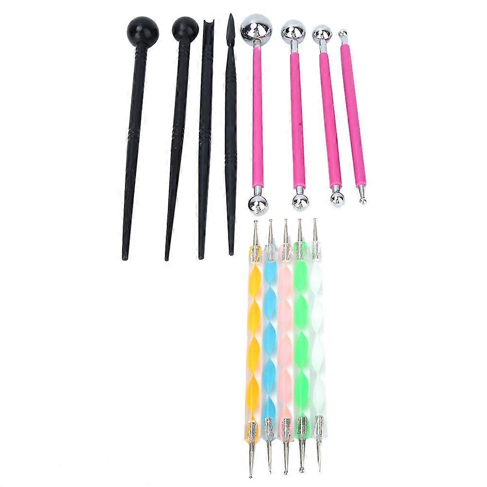 13 in 1 Double End Dotting Clay Painting Indentation Pens Stylus Tools Set DIY (Red Set)