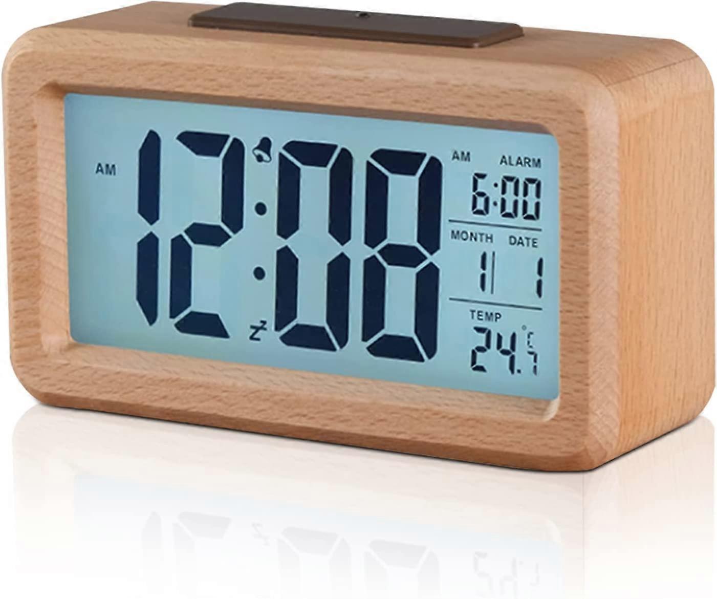 Alarm clock digital, radio clock digital date display, temperature