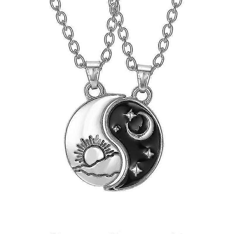Yin Yang Pendente Collana Tai Chi Stitching Collana Sole Luna Matching Collana