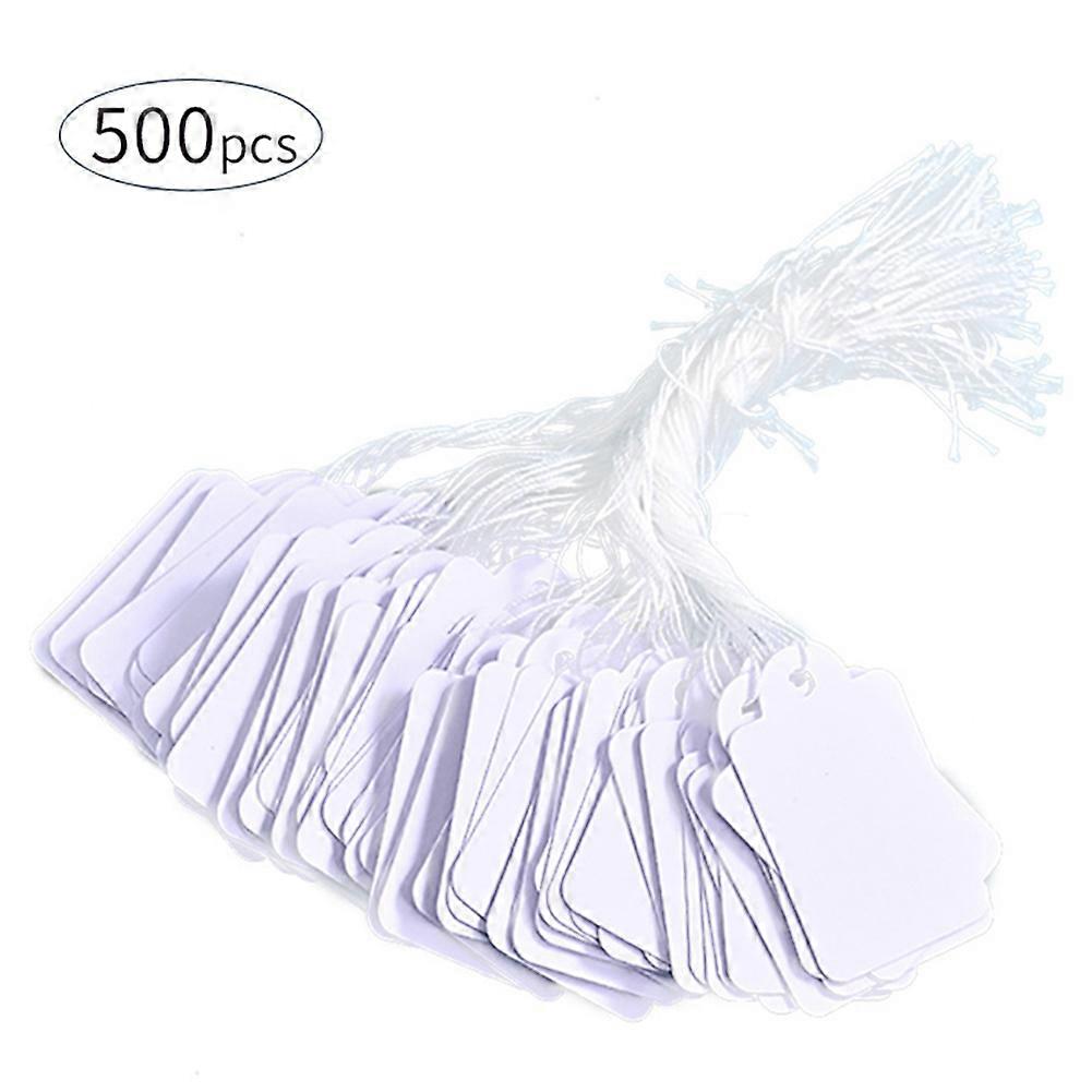 500PCS Blank Present Bag-Tags with String Rectangle Vintage Style Treats-Tags for DIY Crafts