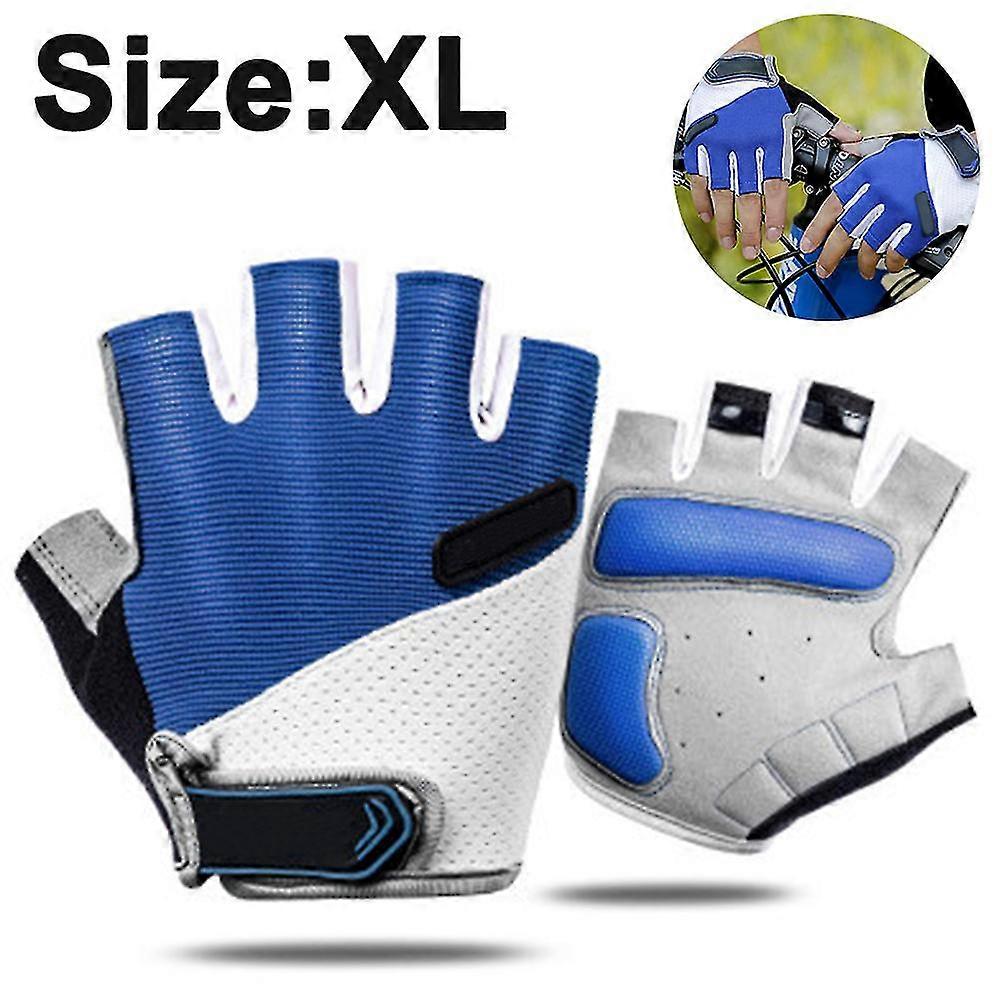 workout gloves for men women, lightweight breathable,blue,xl