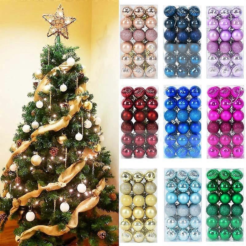 36Pcs Weihnachtsbaum Hängende Ornamente Kugeln Bunte Glitzer Weihnachtskugeln Anhänger Für Weihnachten Neujahr Party Home Decor Geschenke
