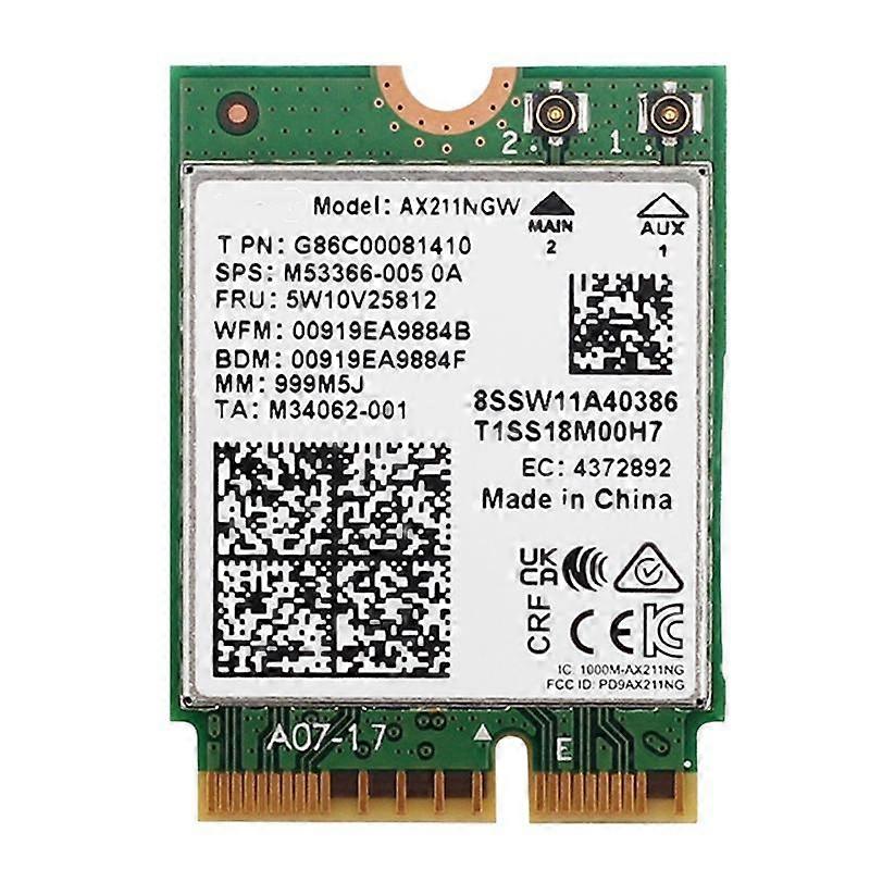 AX211NGW WiFi 6E M.2 Key E CNVio2 Dual Band 2.4Ghz/5Ghz Wireless Network Card 802.11Ac Bluetooth 5.