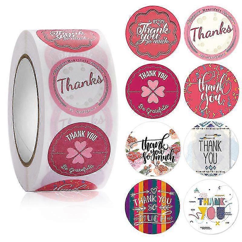 2x500pcs Xmas 8 Simple Thank You Stickers Bevera Juice Label Tape