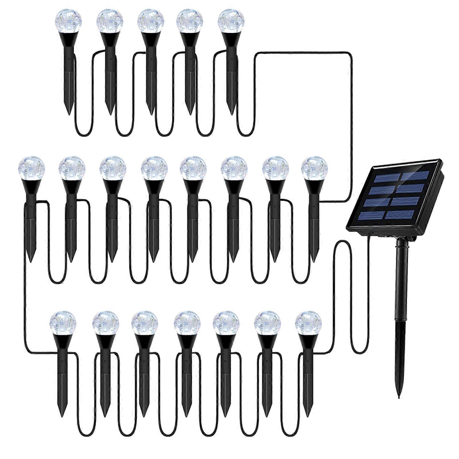 IP65 20pcs Solar Bubbles Lawn Lamp String Light Pathway Garden Landscape Decoration
