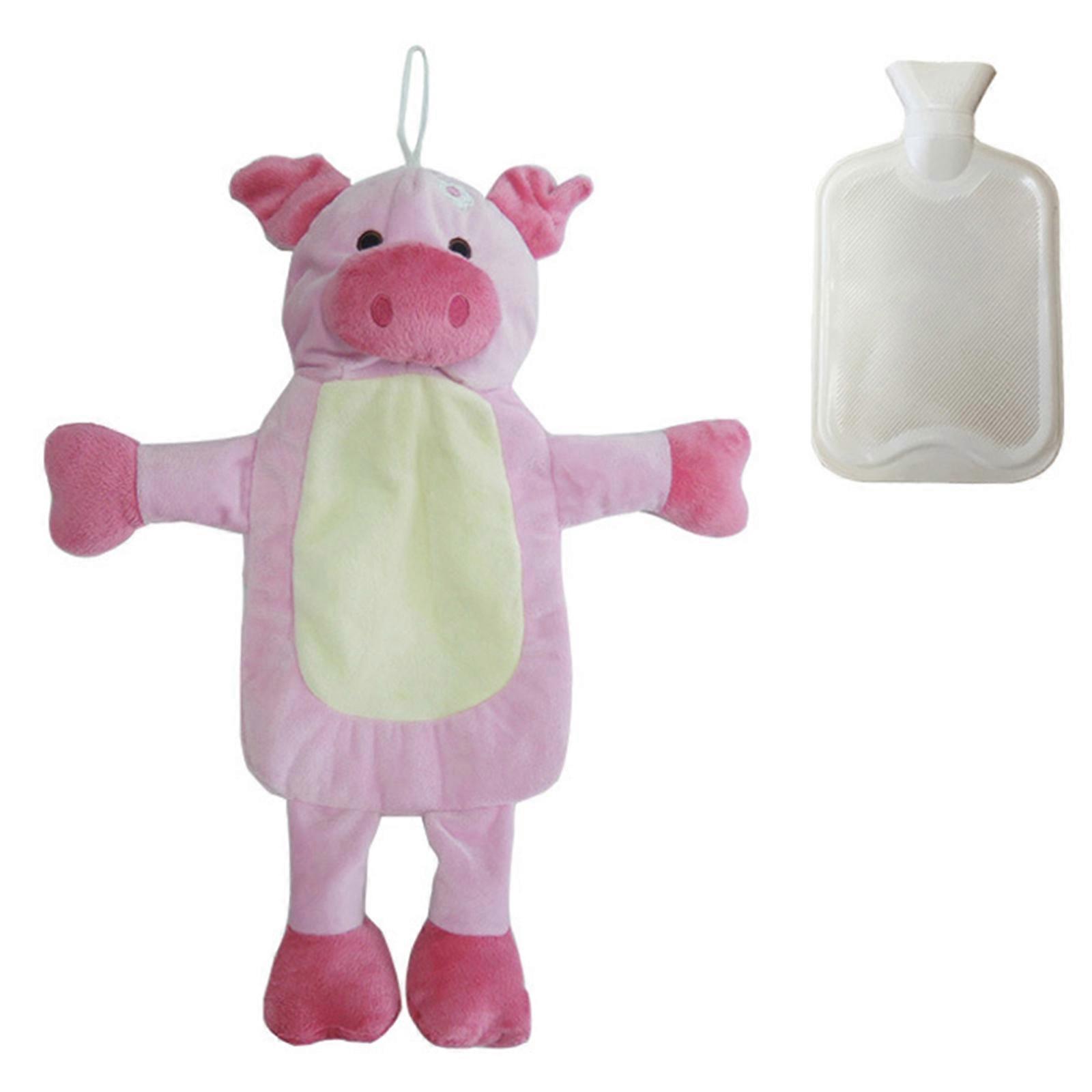Hot Water Bottle with Cute Cartoon Plush Soft Animal Shape Covers Hand Warmer Winter