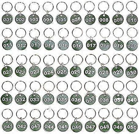 1-50 Numbers Key Chain Numbers Tags Locker Gym Key Rings Engraved Number With Key Rings Key Ring Aluminum Numbers Tag