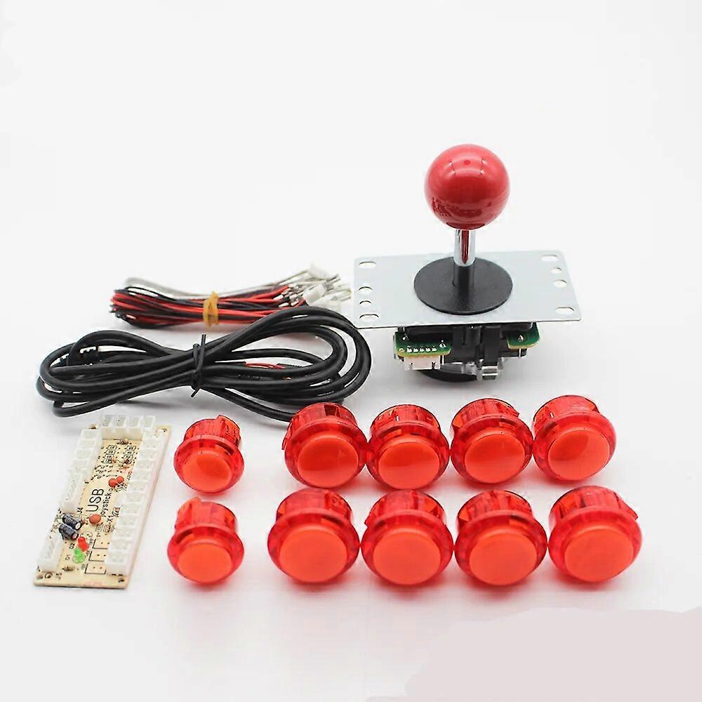 Arcade Game DIY Part Kit für PC Mame Raspberry Pi Retro Pie 5Pin 8 way Copy SANWA Joystick Transparent keine LED 30MM 24MM Tasten