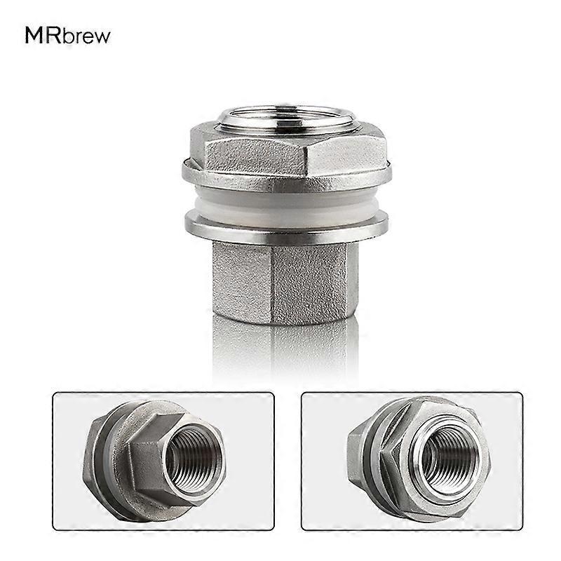 1/2'' NPT Weldless Bulkhead Fitting For Beer Wine Homebrew Kettle With Silicone O-Ring Haredware Tools Stainless Steel Fitting