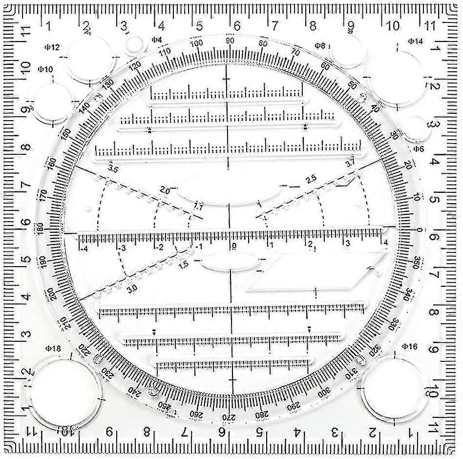 Multifunctional Drawing Ruler, Drawing Measure Ruler, Quick Drawing Ruler, Vertical Parallel Line Ruler, Draw Horizontal