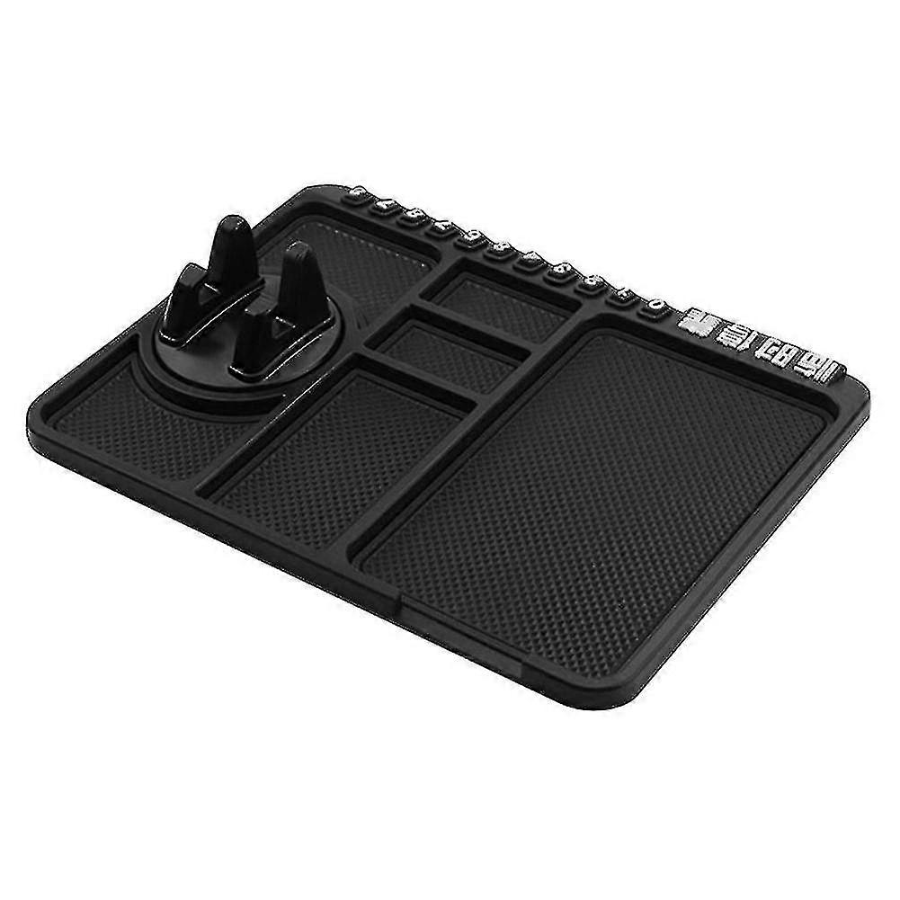 Car Dashboard Anti Slip Mat Pad Gps Mobile Phone Holder Stand Number Plate Accessories-color:black