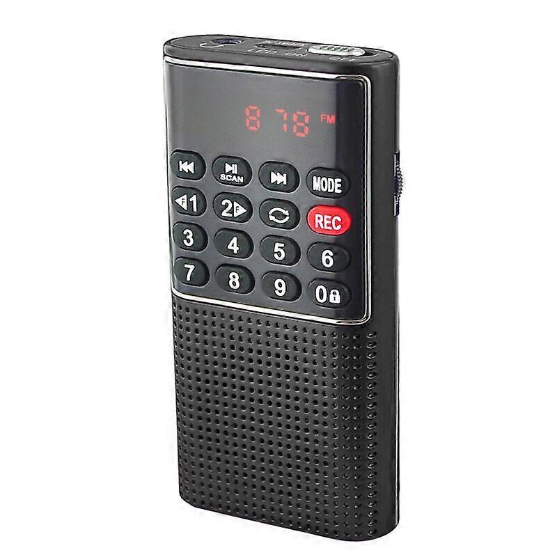 L-328 Small Radio Portable Rechargeable FM Radio,Walkman MP3 Digital Radio with Recorder,Portable Radios Battery Operated with Lock Keys for Jogging, 