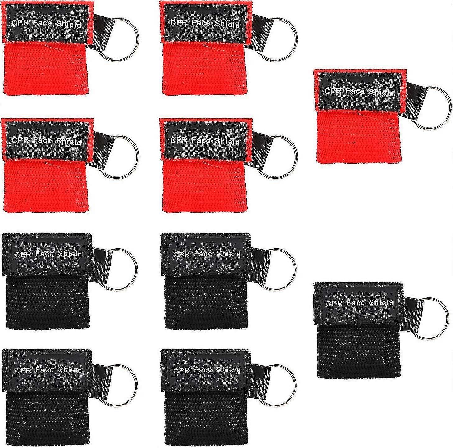 10pcs Cpr Mask Keychain Rescue Emergency Kit With One Way Bottle Breathing Barrier For First Aid Or Aed Training