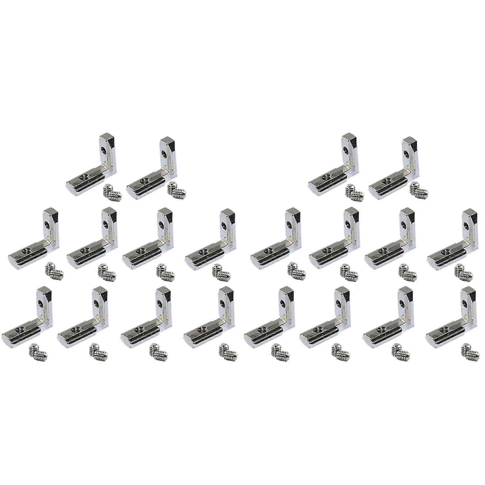 20pcs T Slot L-shape Interior Inside Corner Connector Compatible With Slot 6mm