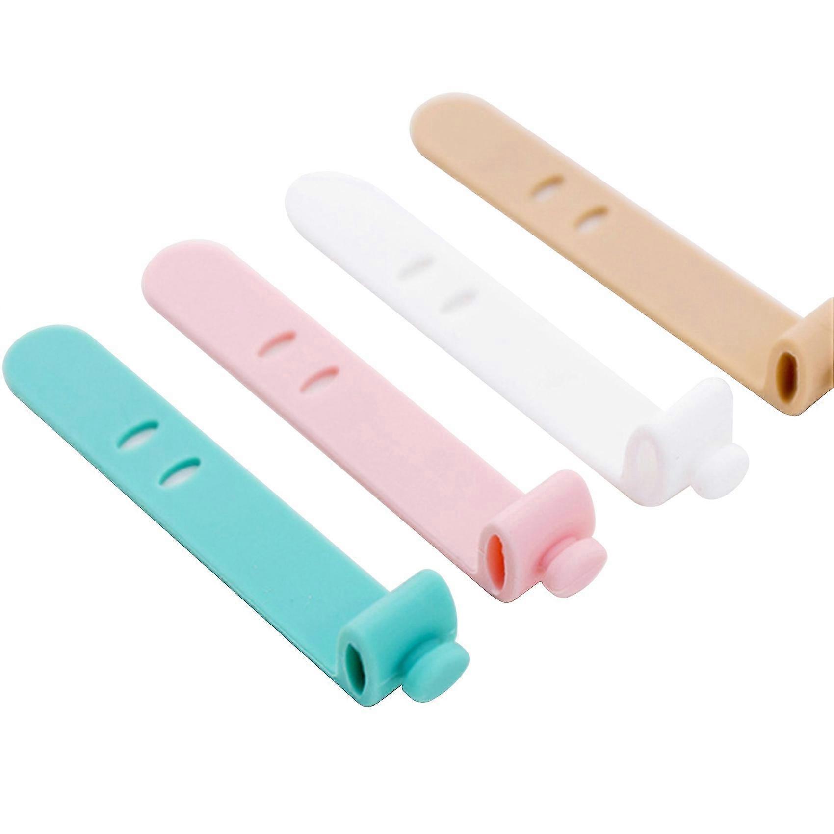 4pcs Silicone Winder Headphone Data Cable Cable Strap Cable Manager Winder Finishing Helper