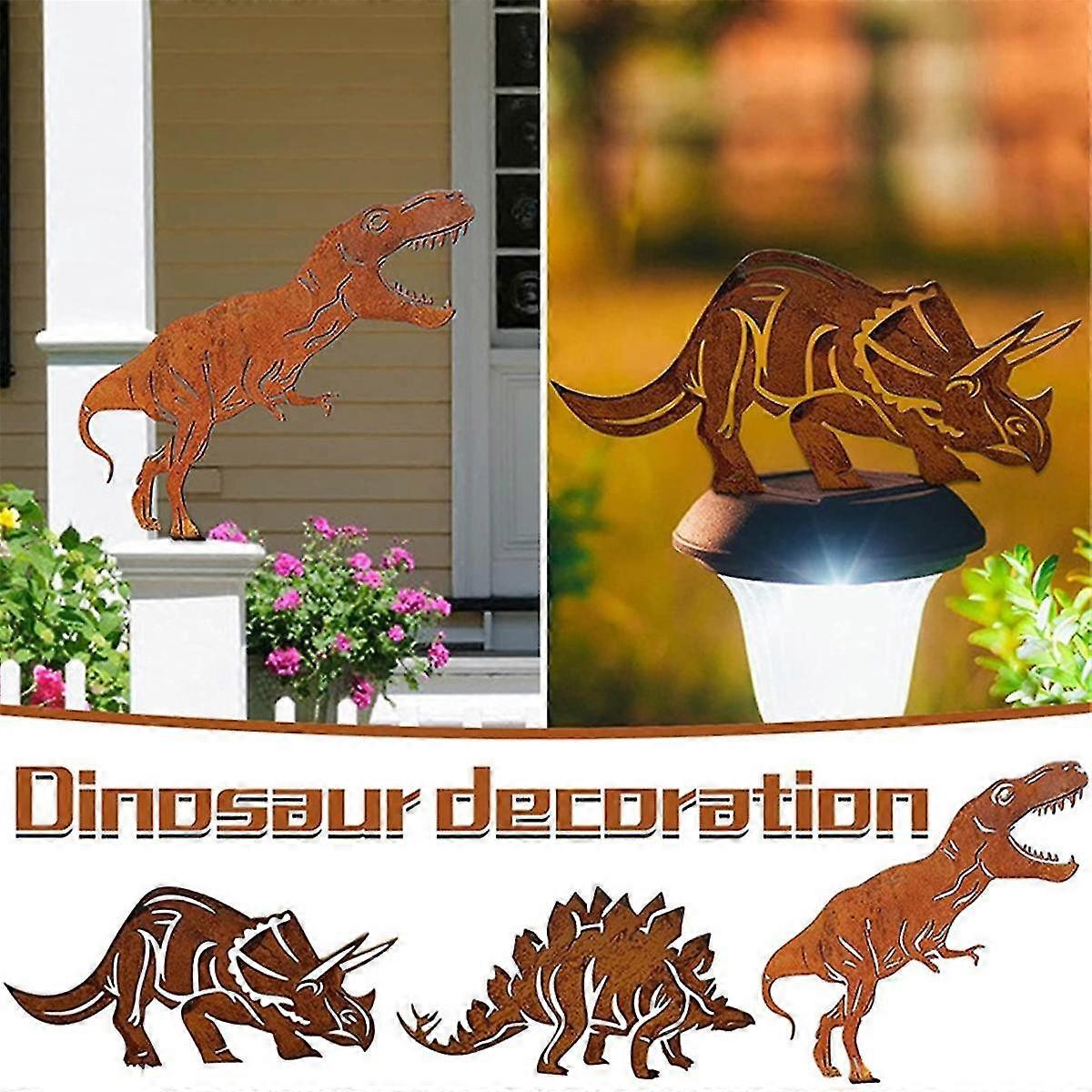 Kovový dinosaurí plot stĺpik, D