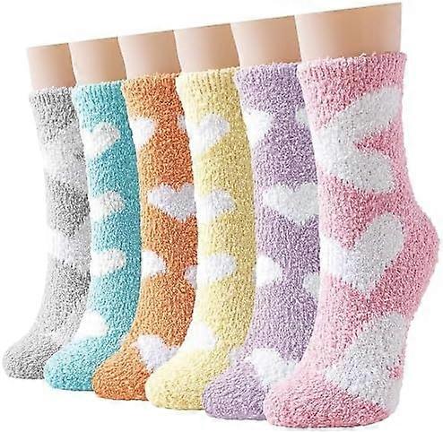 Niofind Fluffy Socks for Women and Girls Warm Cosy Bed Socks,6