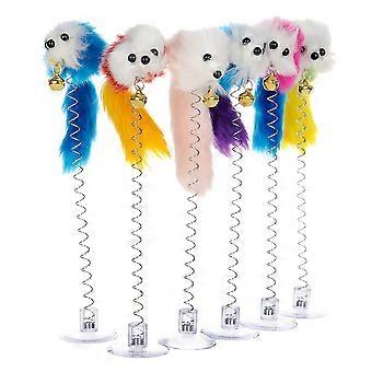 1pcs Cartoon Pet Cat Toy Stick Feather Rod Mouse Toy with Mini Bell Cat Catcher Teaser Interactive Cat Toy Kitten