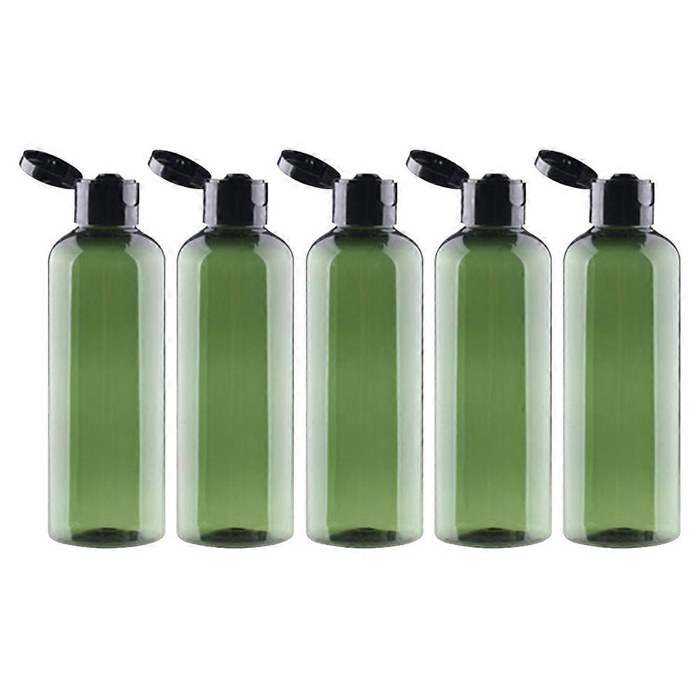 5pcs 100ml round shoulder PET plastic flip top bottle