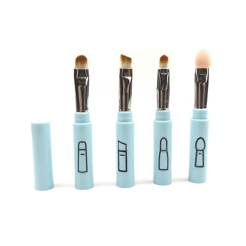 Travel Lip Eyeshadow Brushes Set - Portable Small Eye Brow Makeup Blending include Lip Brush, Eyeshade Brows, Eyebrow Brush, Sponge Eyeshadow