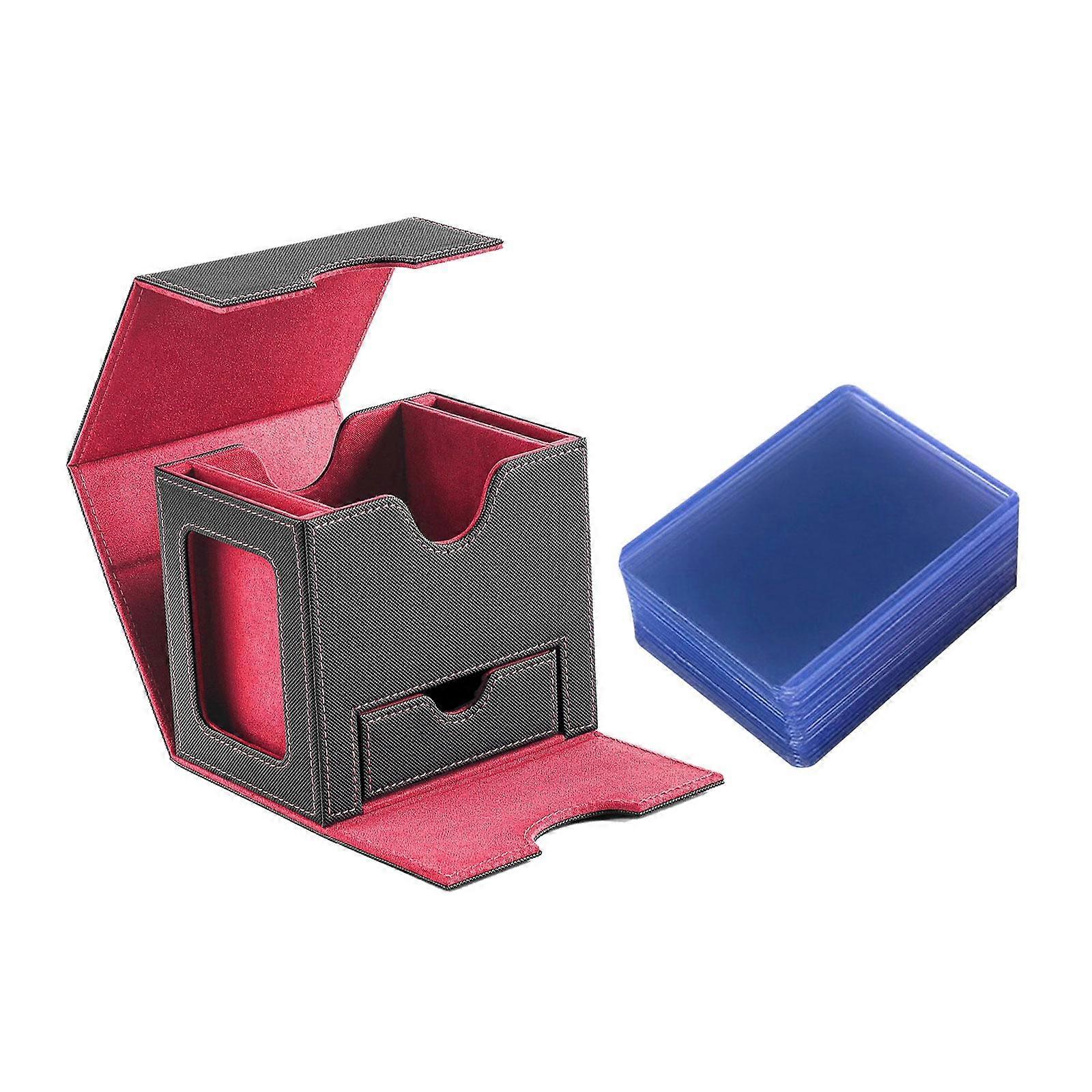 Trading Card Deck Box Θήκη Κάρτας Παιχνιδιών για Κάρτες Συναλλαγών Συλλεκτικές Κάρτες Κόκκινες