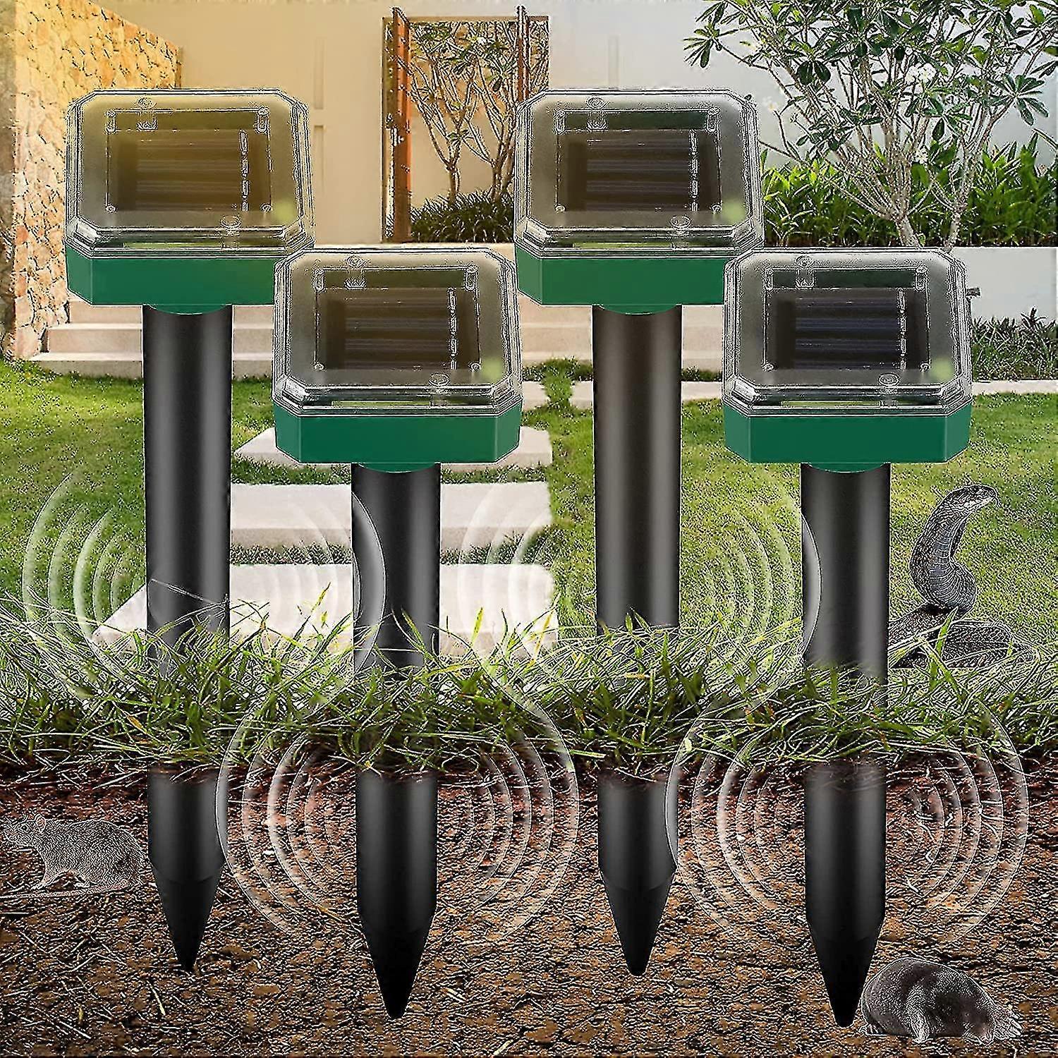 4 חבילת דוחה חיית מחמד אולטרה סאונד Ip65 מול דוחה סולארי אולטרה סאונד גן סולארי דוחה נגד עכבר אנטי בעלי חיים