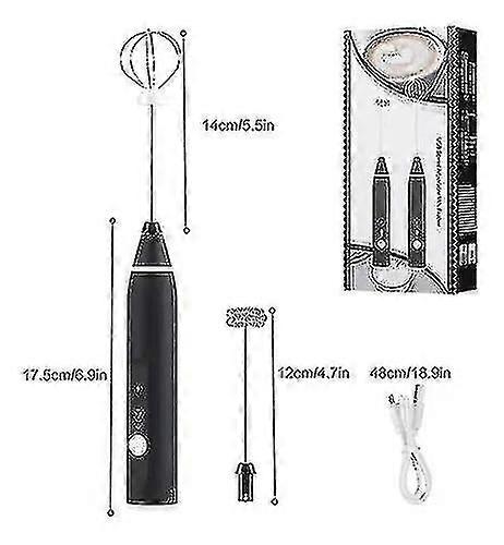 Handheld Milk Frother[upgraded 2022] Rechargeable Foam Maker With Stainless Whisk, 3 Speeds Durable