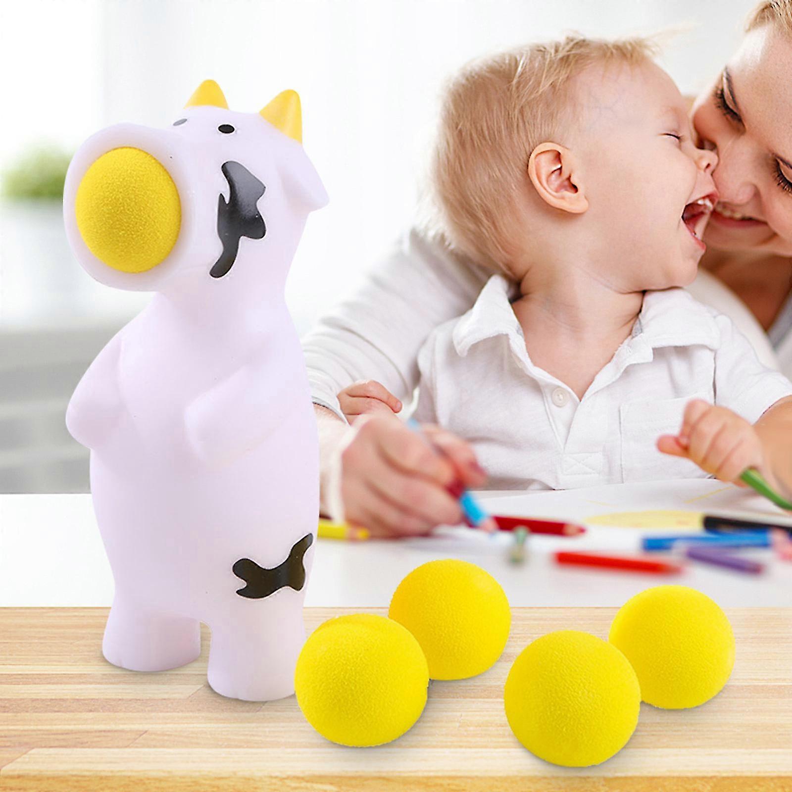 Cow Ball Blaster Popper Toys With 5 Foam Balls