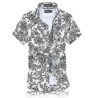 رجل قصير الأكمام قميص الصيف القطن عارضة قميص