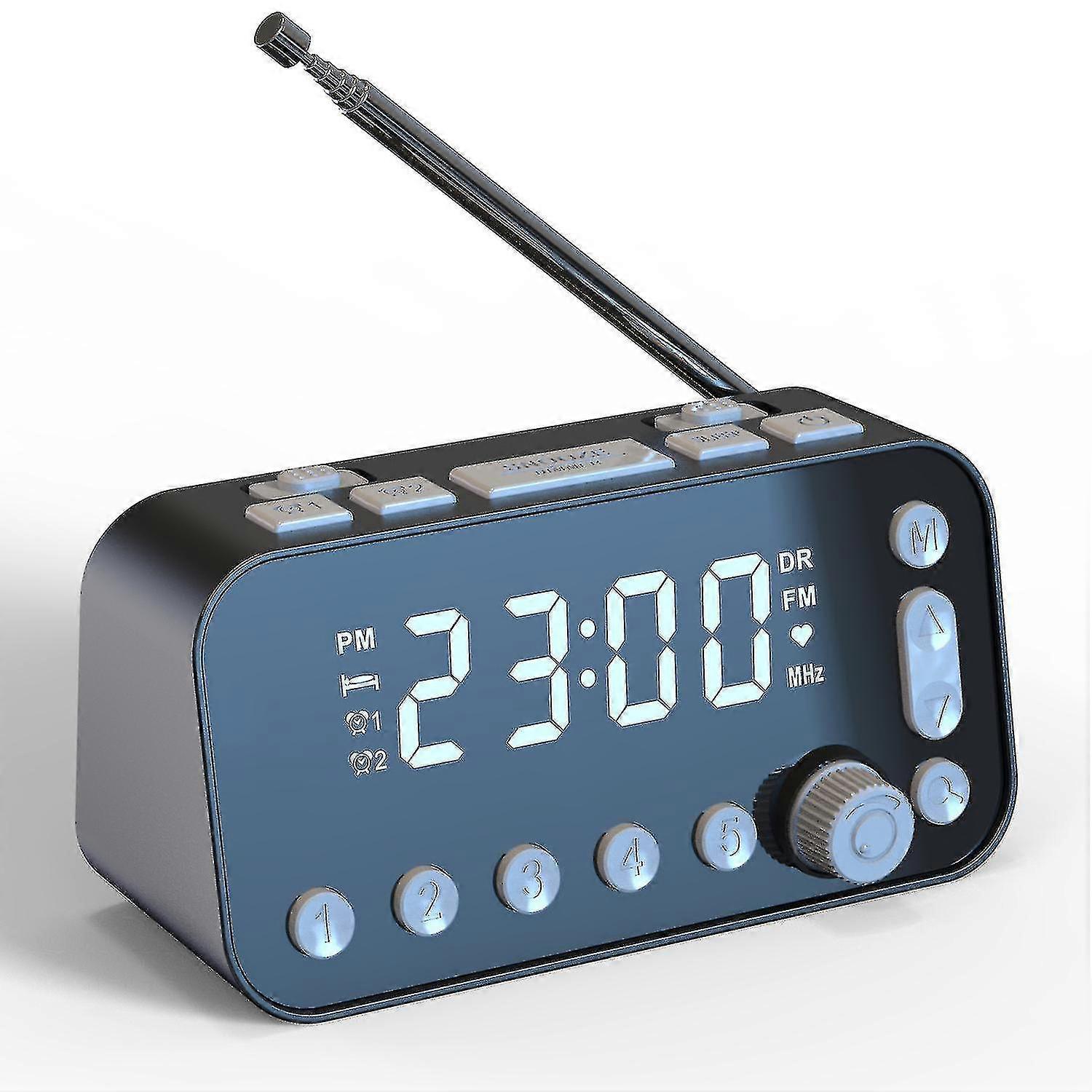 Dual Usb Bedside Alarm Clock Can Store 5 Channels Digital Dab+/fm Radio Led Large Screen Display
