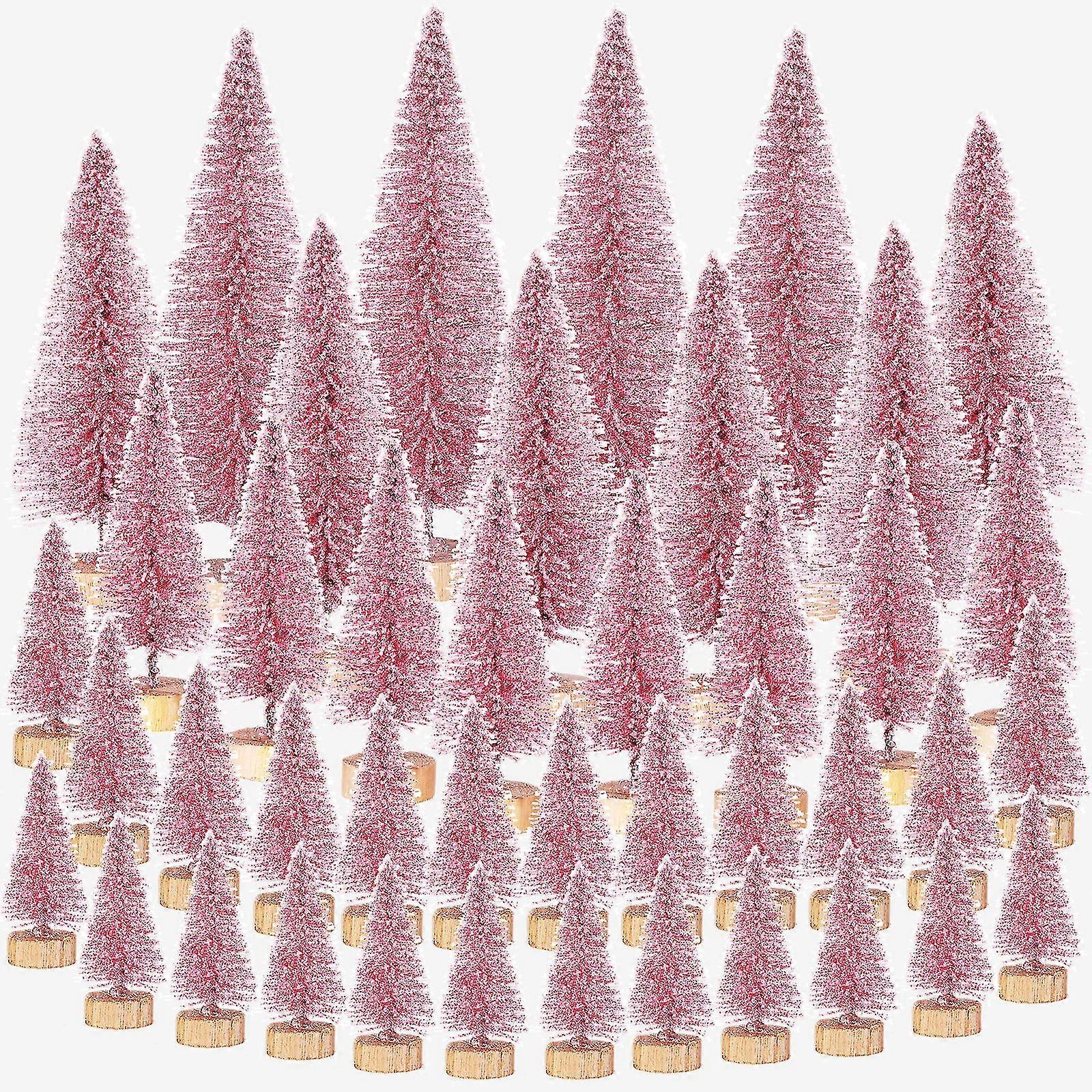42 Pcs Christmas Tree Diy Bottle Brush Trees Plastic Sisal Trees