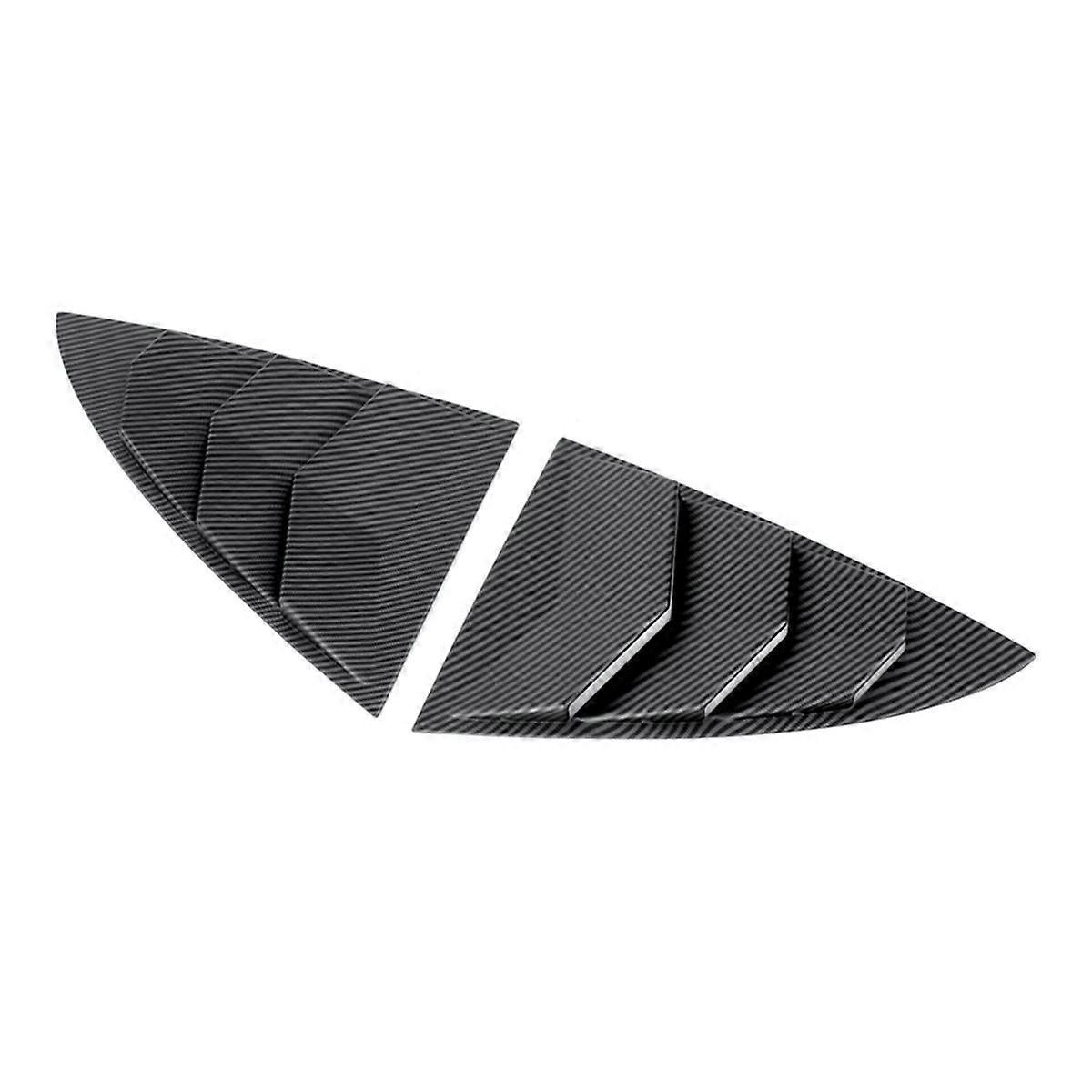 Rear Car Window Shutter Cover for Model 3 2024 Louver Side Vent Trim Triangle Accessories , Matte Carbon
