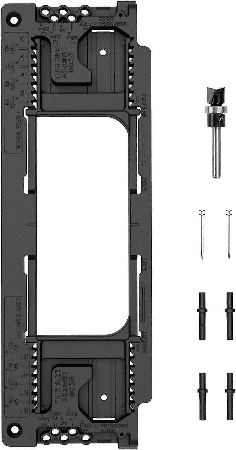 Door hinge jig, door hinge door hinge mounting kit, door hinge jig for doors and door frames/posts, fits 8 hinges sizes from 6.37cm to 15.24cm, 5 door