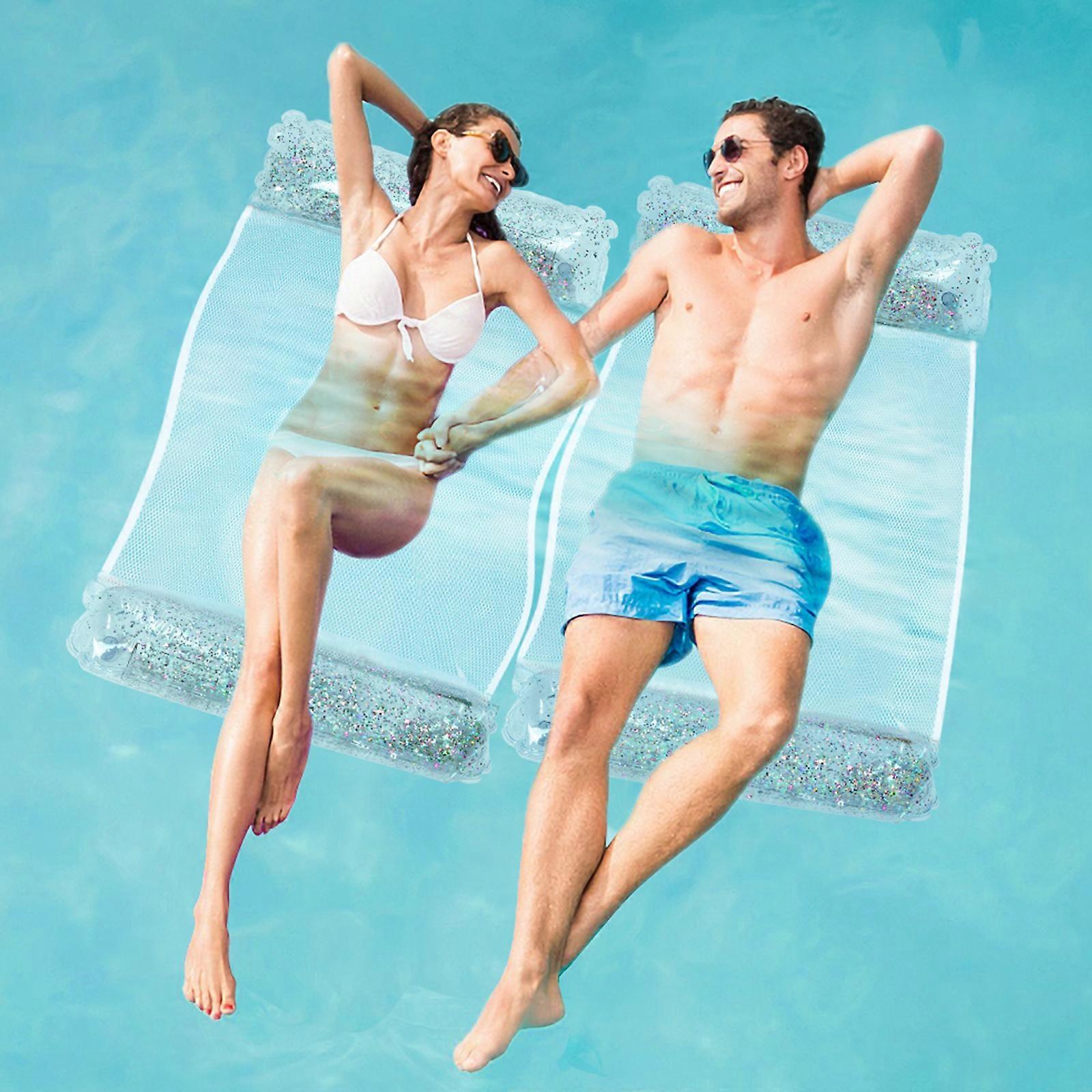 1/2pcs Water Hammock Recliner Inflatable Floating Swimming Mattress Sea Swimming Ring Pool Party Toy Lounge Bed For Swimming
