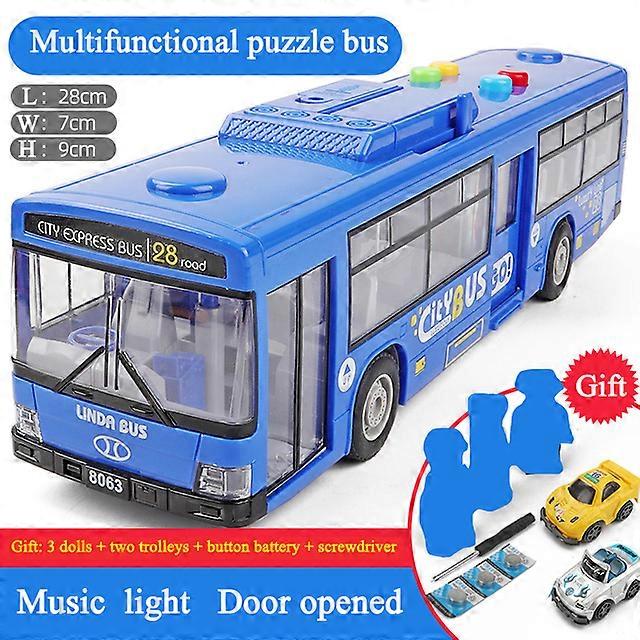High quality plus size drop-resistant bus bus bus children 3 years old 6 baby simulation inertia bus model toy