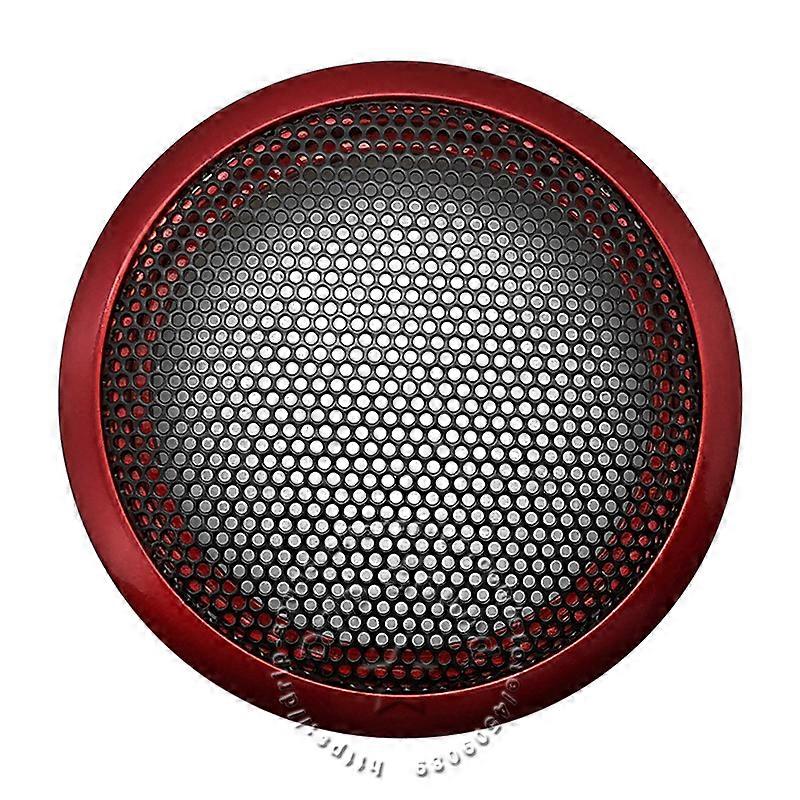 For 2" Inch Tweeter Speaker Grill Cover Car Home Audio Decorative Circle Metal Mesh Grille Protection #Red+Black