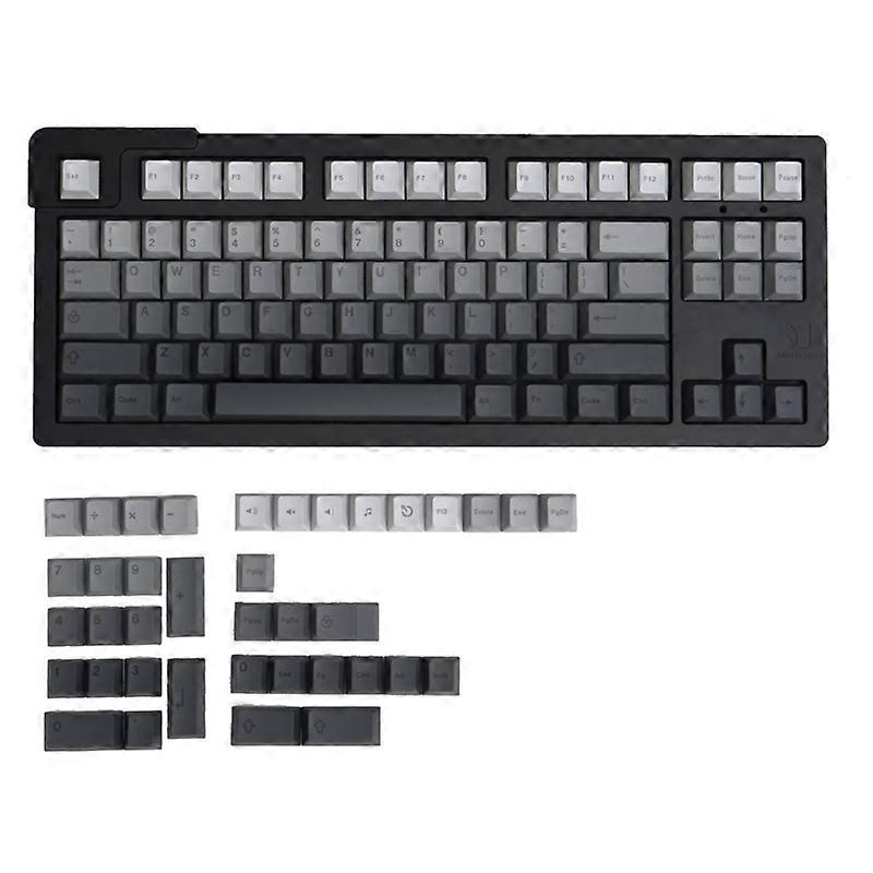 PBT Keycaps 125PCS Gray Gradient Dye Sublimation Keycap Set CherryProfile