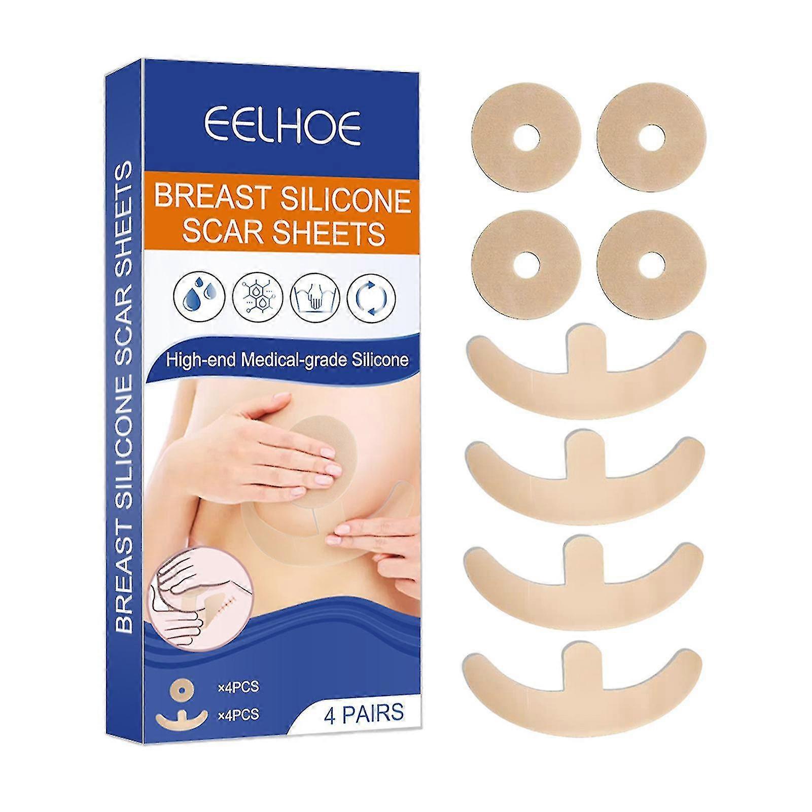 Silicone Scar Sheets - 4 Pairs, Hypoallergenic & Waterproof