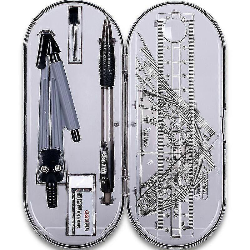 8pcs学生文房具、学生図面セット(黒)