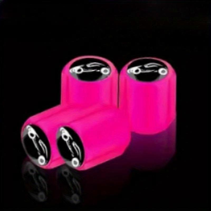 4pcs Fluorescent Tire Valve Caps Absorb Sunlight Luminous Car Wheel Valve Protector Cover