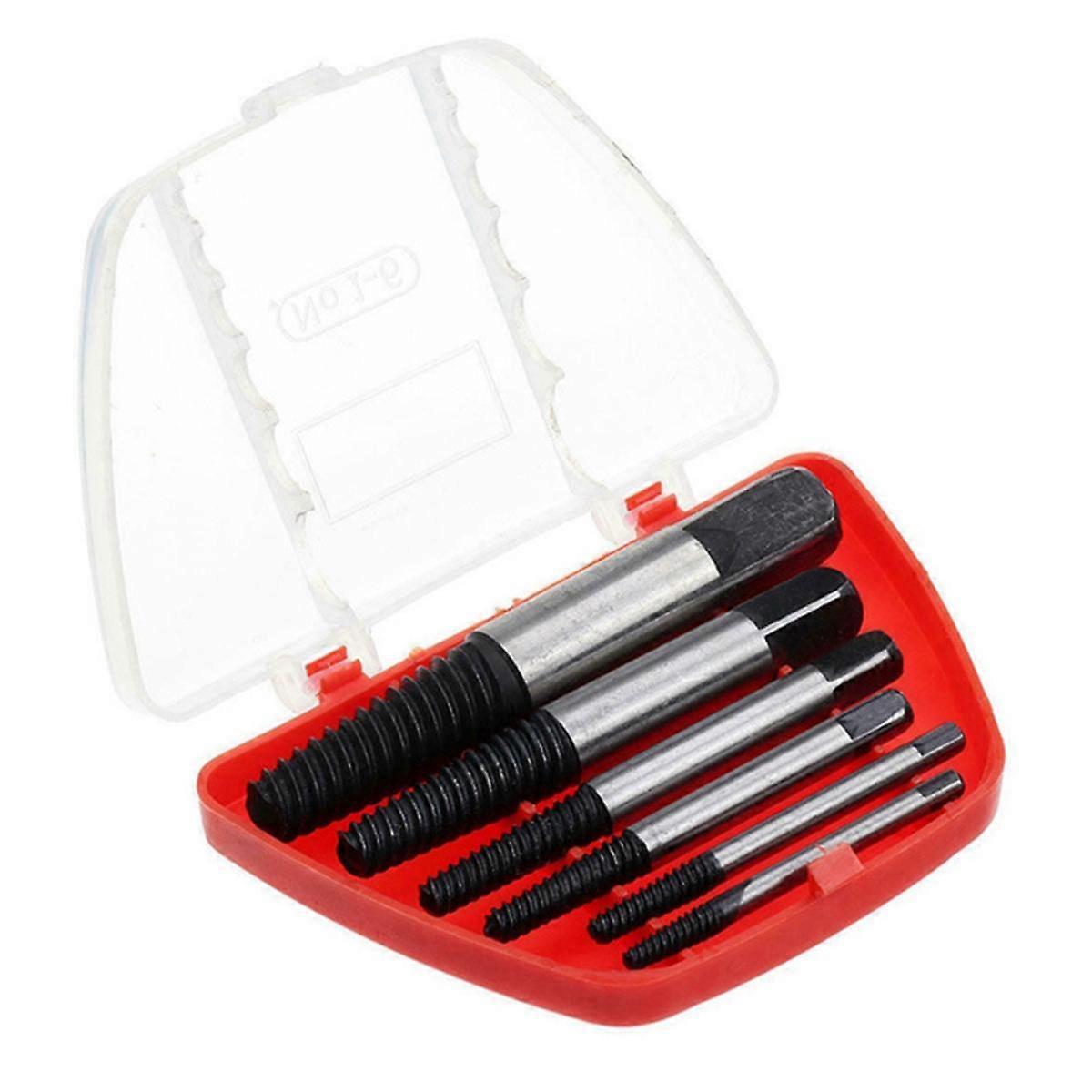 6 Pieces of Broken Screw Extractor Set 3-25mm Drill Set Carbon Steel Double-Sided Screw Pulling Cen