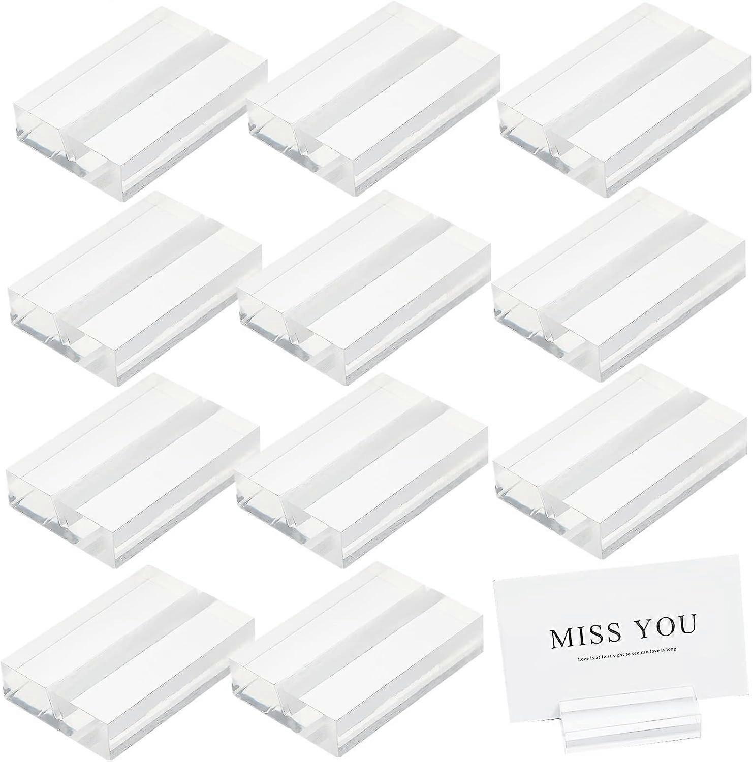 DIY 12 Pcs Acrylic Place Card Holder Guest Names Holder Slotted Holder for Signs and Displays Perfect for Weddings Parties Table Numbers Guest Names F