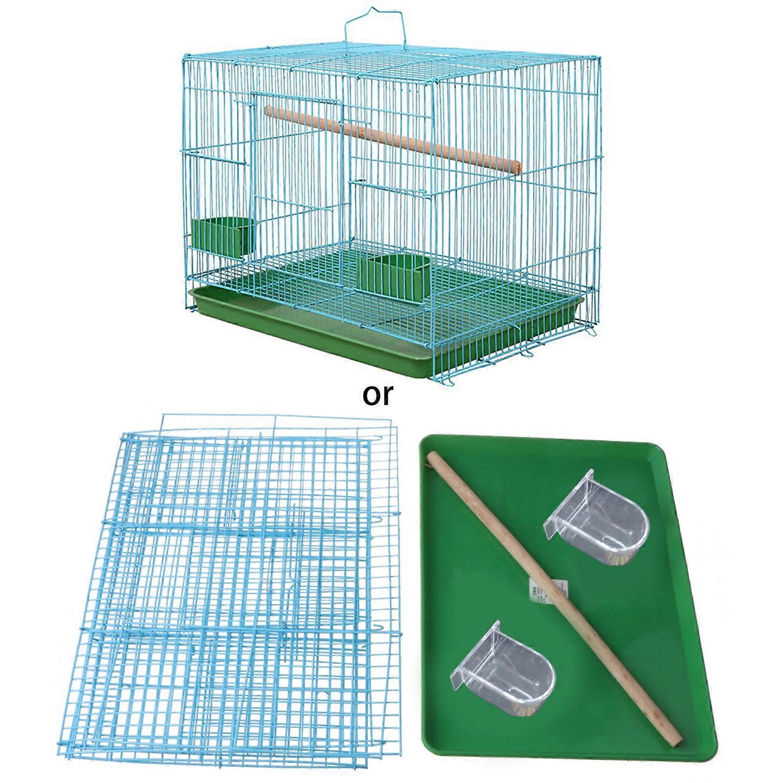 Wire Rectangular Small Cage for Small Birds and Canaries Rekord Equipped with Bird Standing Stick and 2 Semicircular