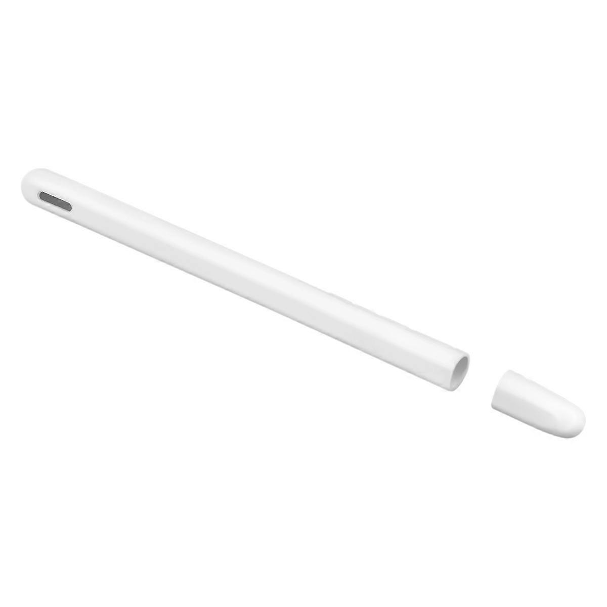 Tablet Press Stylus Pen Protective Cover for 2 Cases Portable Soft Silicone Pencil Case Accessory White