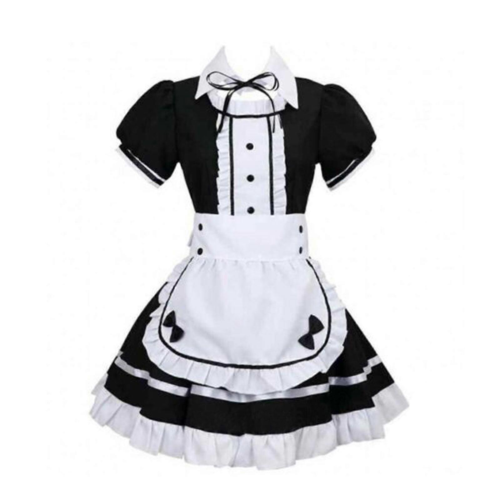 2023 חדש S-3XL סינר משרתת צרפתי קלאסי לוליטה שמלה מפוארת תלבושת המשרתת אנימה תחפושות קוספליי למסיבת ליל כל הקדושים
