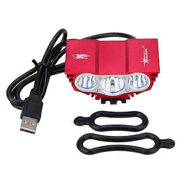 Bicycle Parts Waterproof 3XLED Bicycle Light Front Bike Head Light with USB Line Night Cycling Lamp 5V Headlamp Only Lamp No Battery