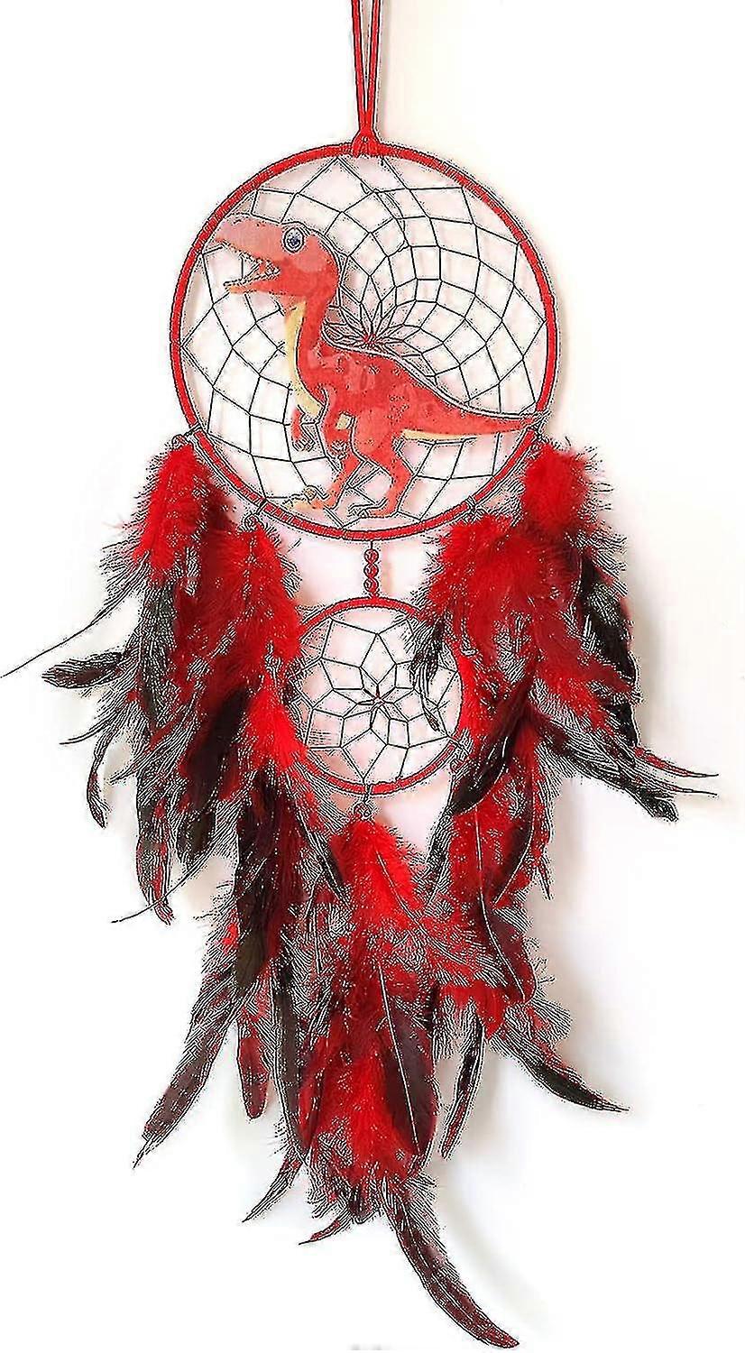 Dinosaurus Lapače snov pre chlapcov Dievčatá, Lapač snov Lapač snov Svetlo Nástenné dekorácie Perie Závesné Dino Lapač snov Detský darček Banmo